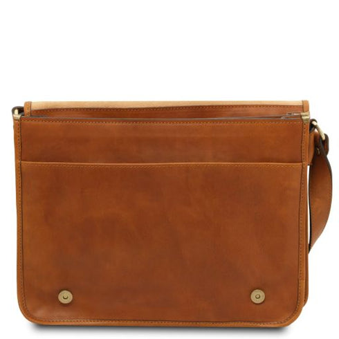 TL Messenger - Two compartments leather shoulder bag - Large size